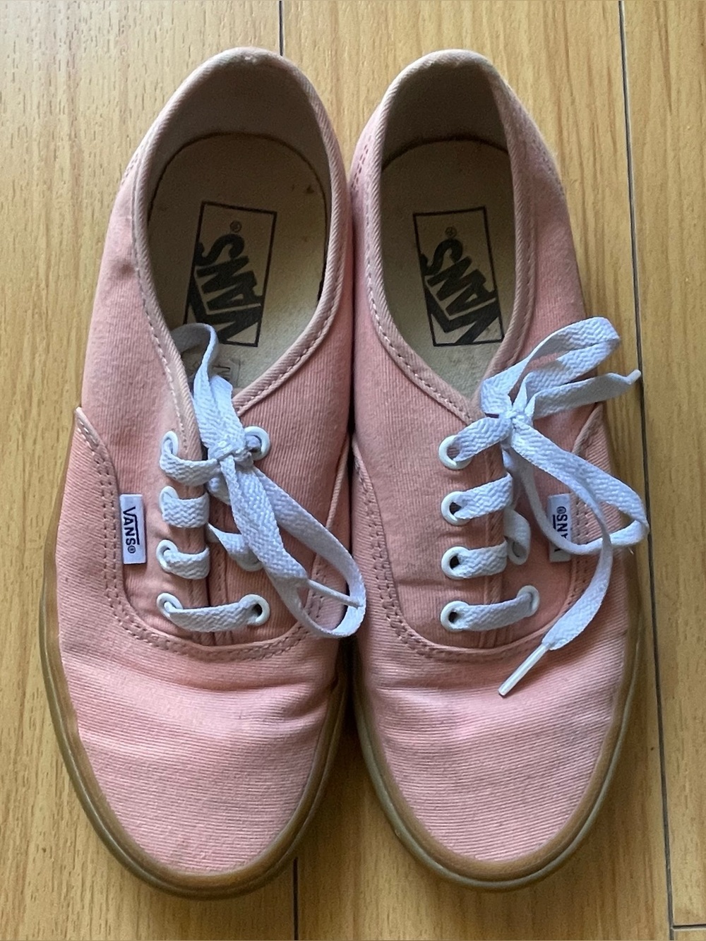 Vans Low-Top Canvas Sneakers in Peach Pink